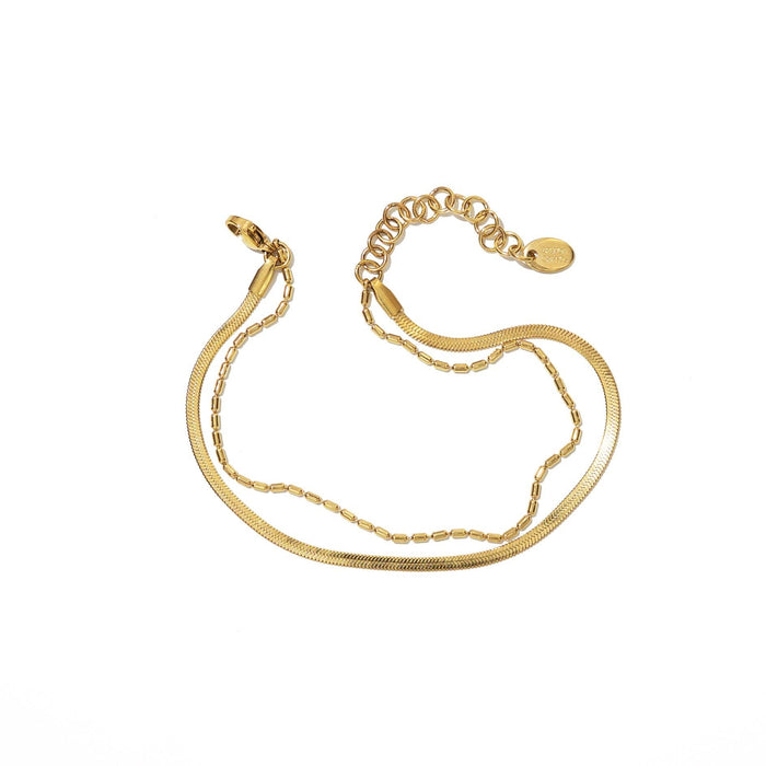 Gold Double Layered Anklet