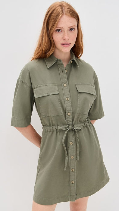 Utility Twill Mini Shirtdress