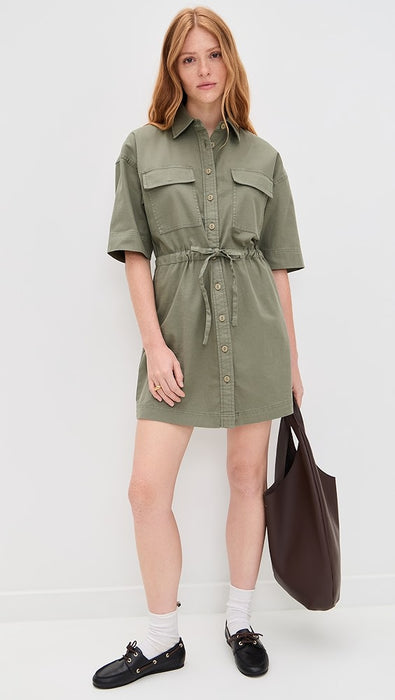 Utility Twill Mini Shirtdress