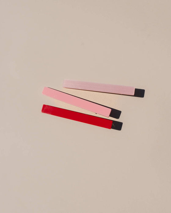 Evie Metal Acetate Hair Clips | Rose Color