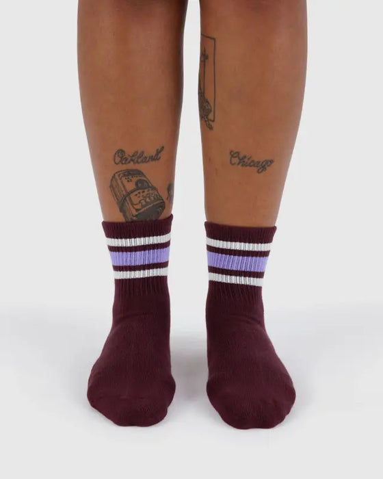 Mahogany Stripe Ribbed Socks
