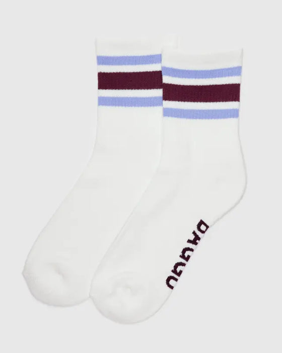 Ivory Stripe Ribbed Socks