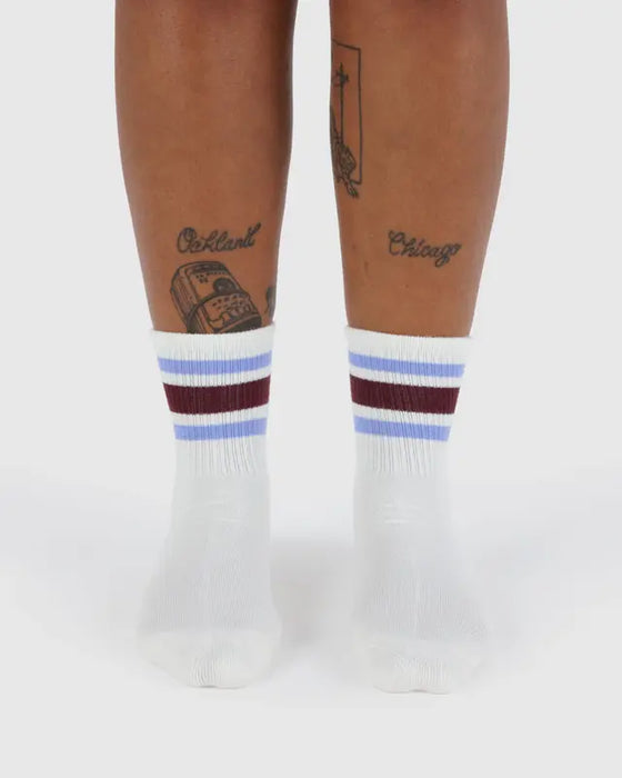 Ivory Stripe Ribbed Socks