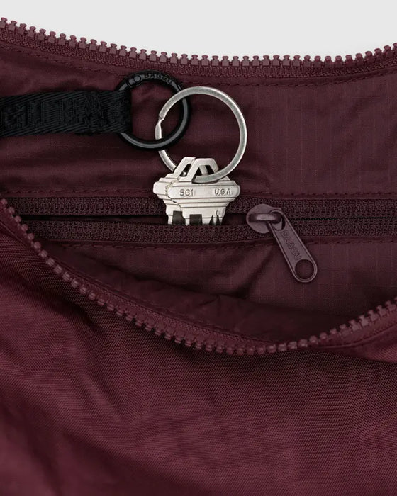 Medium Crescent Nylon Bag - Mahogany