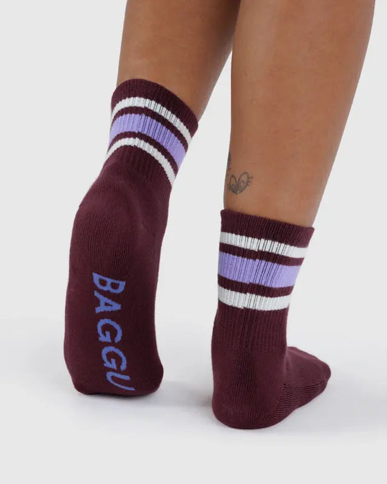 Mahogany Stripe Ribbed Socks