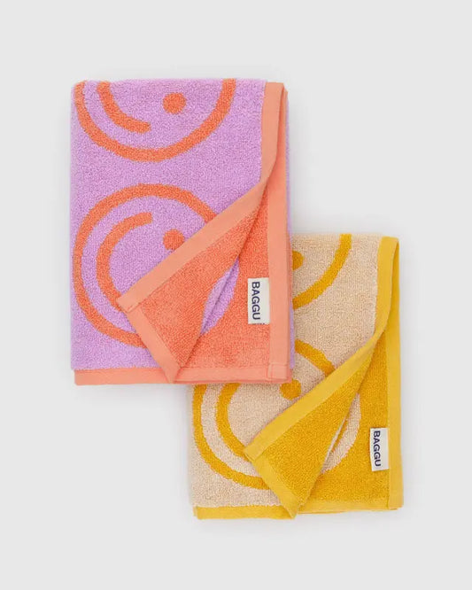 Hand Towel Set of Two - Happy Lilac Marigold