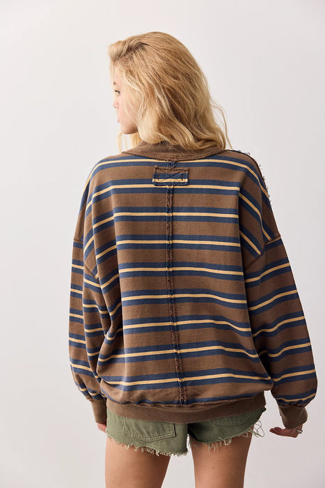Palm Springs Striped Pullover | Army Combo