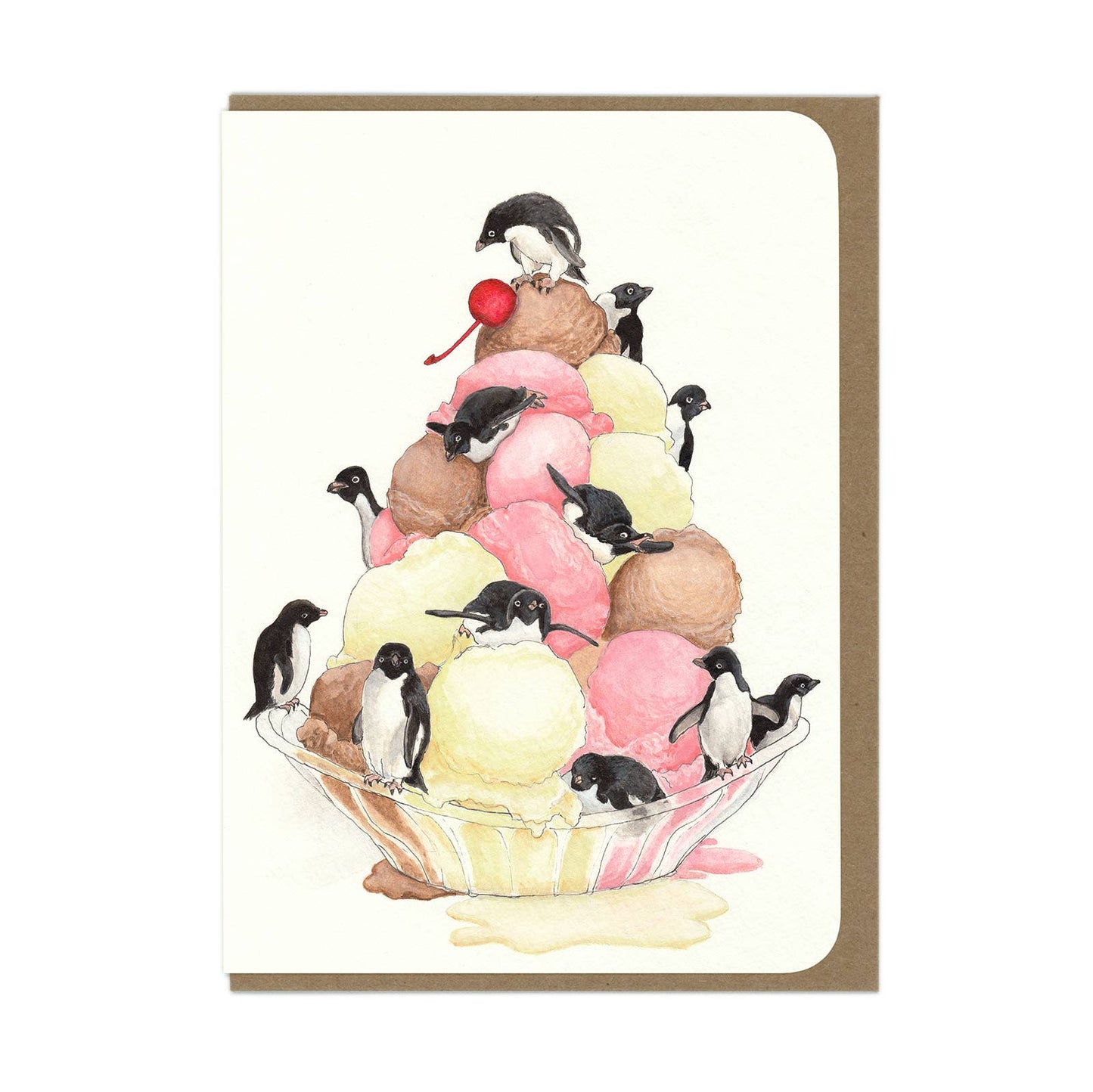 BIRTHDAY Penguin Sundae Card