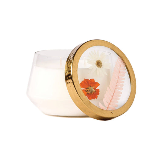 Pressed Flower Candle - Peony + Pomelo - Large