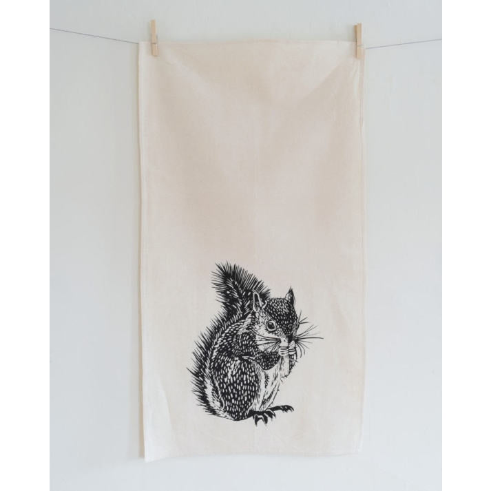 Squirrel Tea Towel (Black)