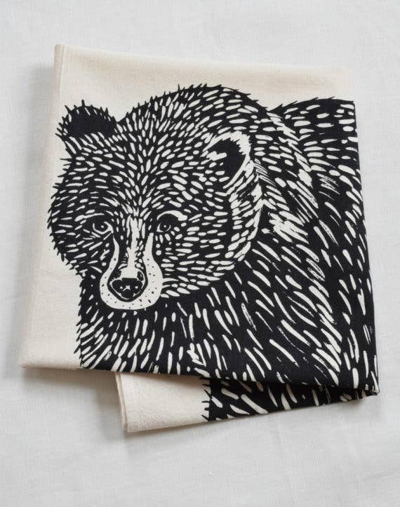 Bear Tea Towel (Black)