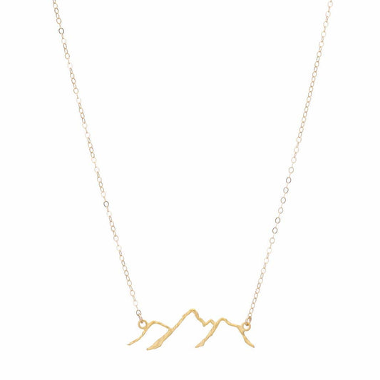 Gold Plate Mountain Necklace