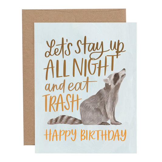 Birthday Raccoon Greeting Card