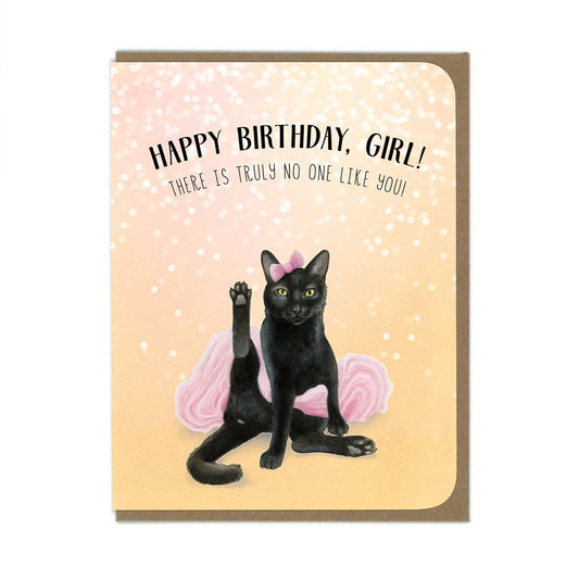 BIRTHDAY - Ballerina Cat - Greeting Card
