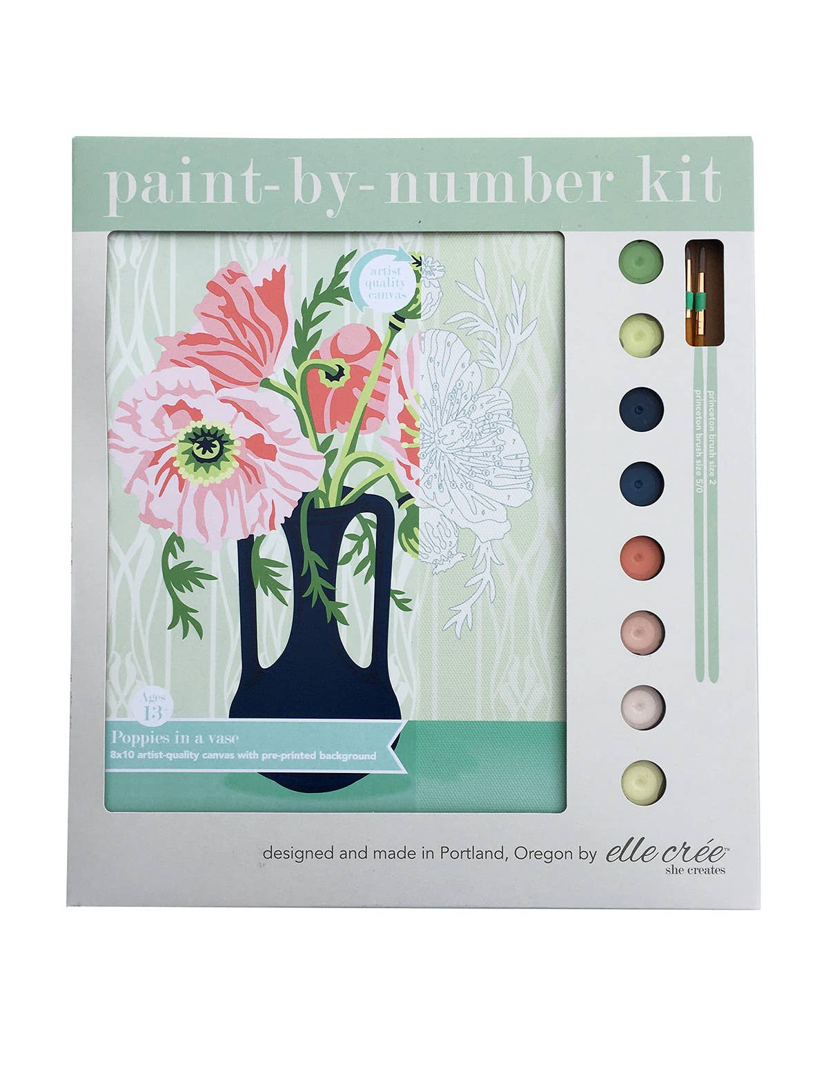 Poppies in Vase Paint-by-Number Kit