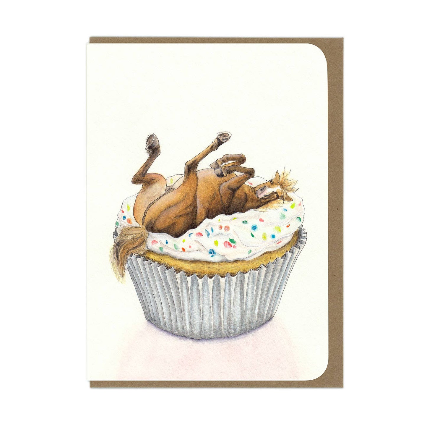 BIRTHDAY Horse Cupcake Card