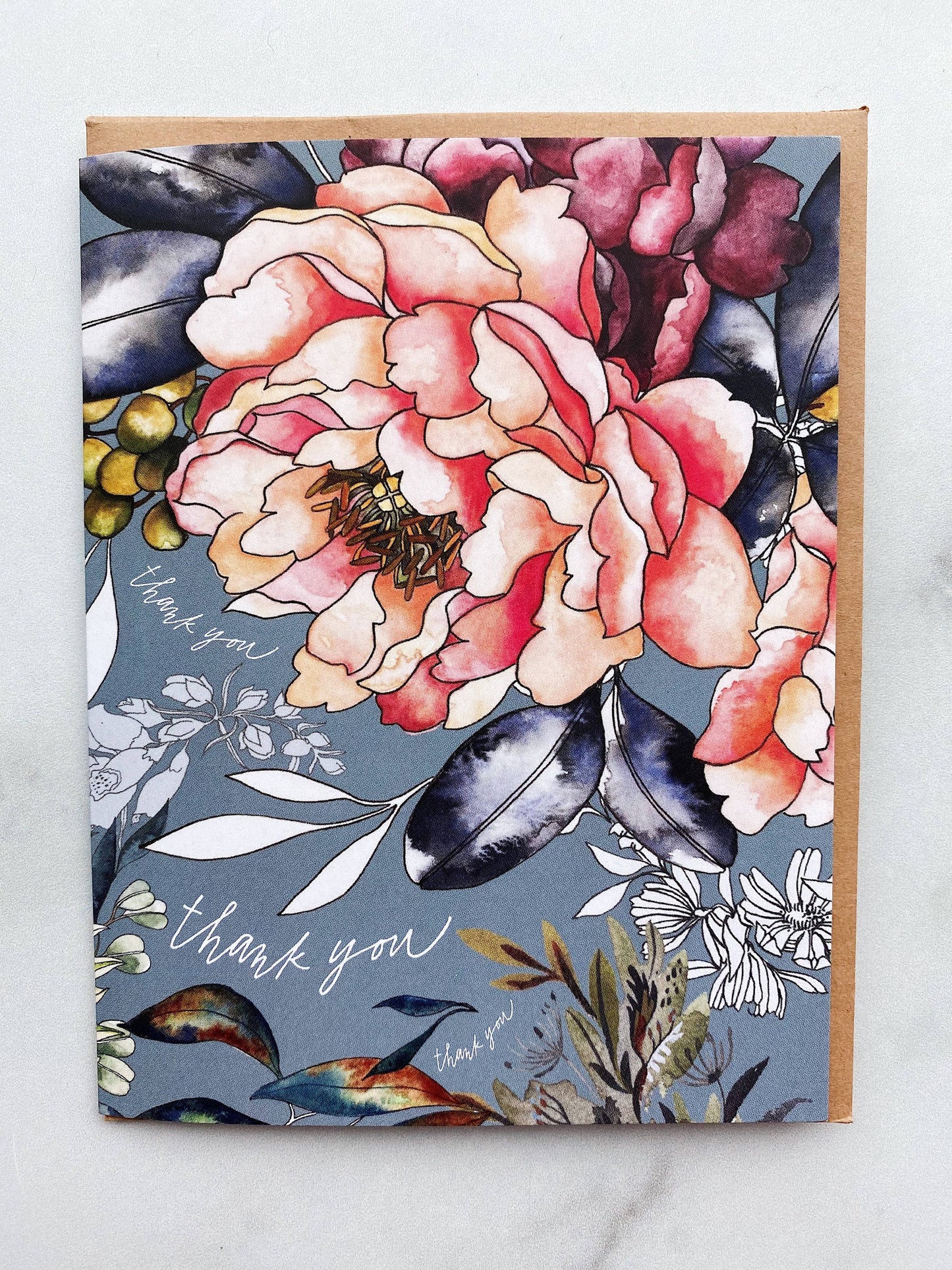 4.25" x 5.5" Thank You Floral Card