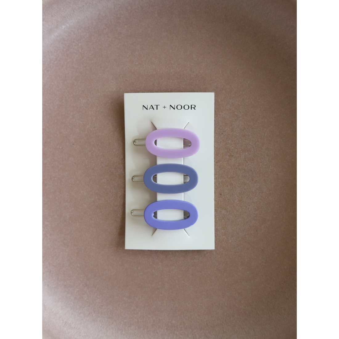 Oval Barrettes In Lilac Sky