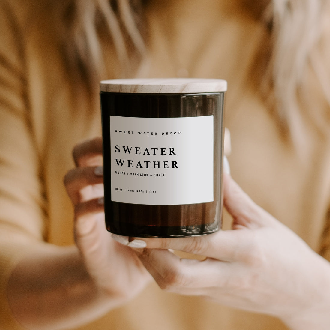 Sweater Weather Soy Candle | 11 oz Amber Jar Candle