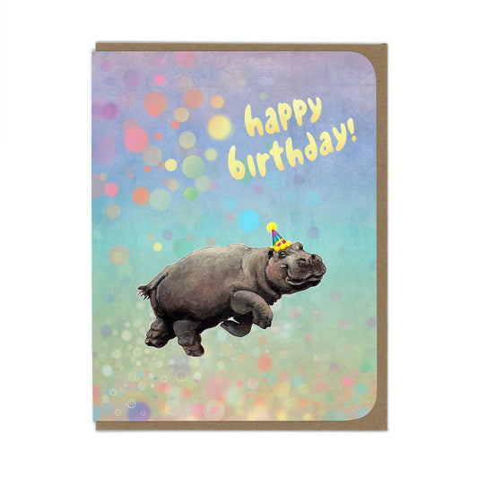 BIRTHDAY - Happy Hippo - Greeting Card