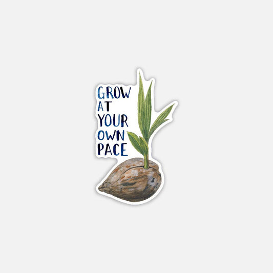 Grow At Your Own Pace - Watercolor Seedling Sprout Sticker