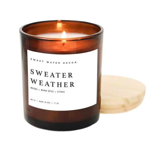 Sweater Weather Soy Candle | 11 oz Amber Jar Candle