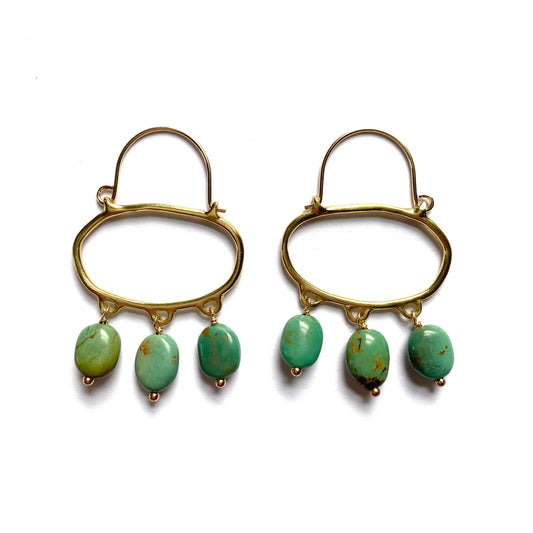 Penelope Hoop Earrings with Turquoise
