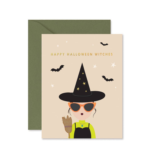 Happy Halloween Witches Greeting Card