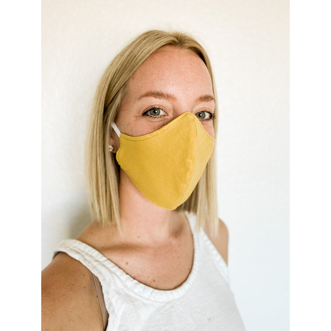 Hemp Woman's Face Masks in Saffron Yellow