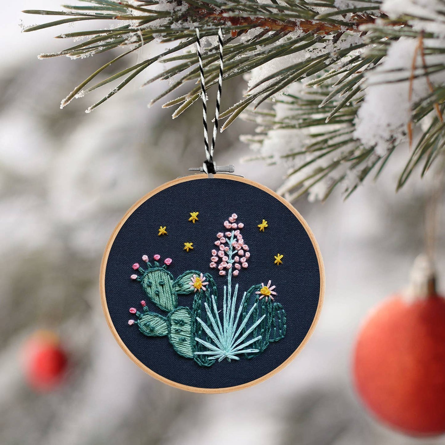 DIY Embroidered Ornament Kit, Cactus