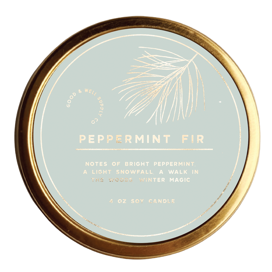Peppermint Fir Gilded Holiday Candle